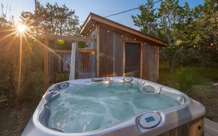 Romantic Log Cabin on Smith Creek, cabin with a private hot tub, photo 1