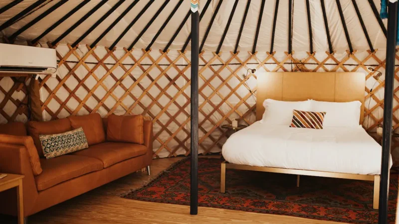 Secluded, Romantic Yurt, cabin with a private hot tub, photo 1