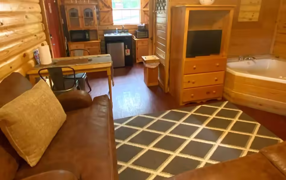 Mena Mountaintop Cabins, cabin with a private hot tub, photo 8