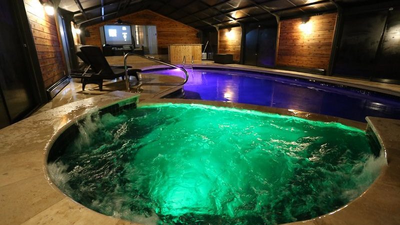 Poconos vacation rental house, cabin with a private hot tub