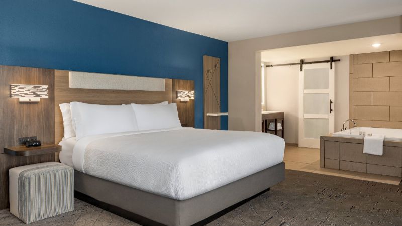 Holiday Inn Express and Suites Evansville1 - jacuzzi hotel room