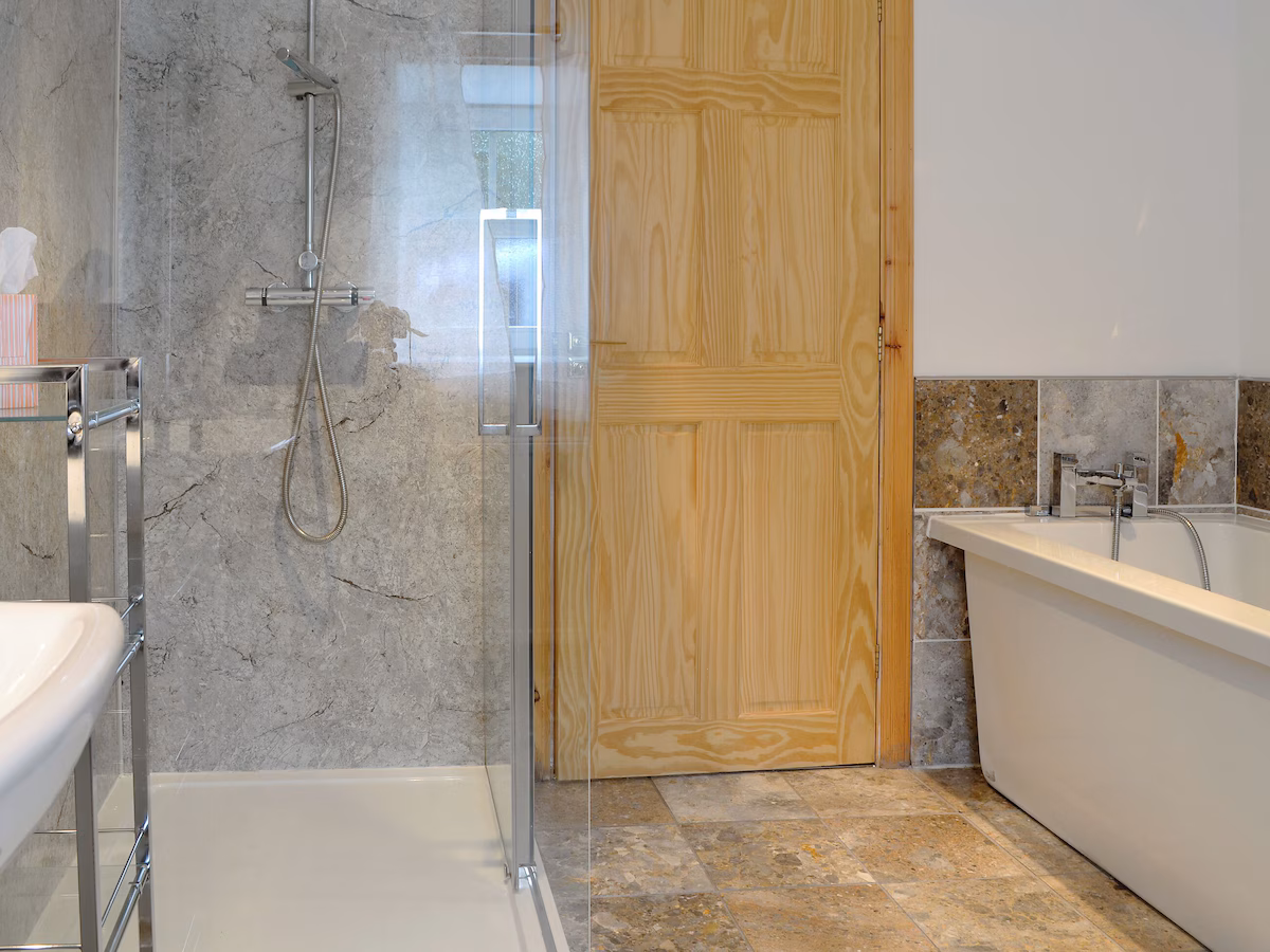 3 bedroom accommodation in Borgue, near Kirkcudbright, cabin with a private hot tub, photo 7
