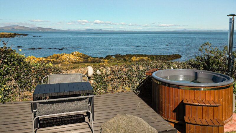 3 bedroom accommodation in Portyerrock, cabin with a private hot tub