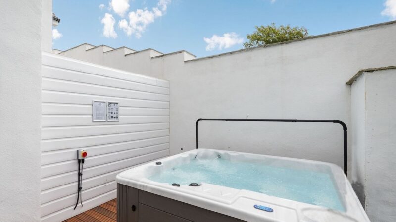 4 bedroom accommodation in Portpatrick, cabin with a private hot tub, photo 1
