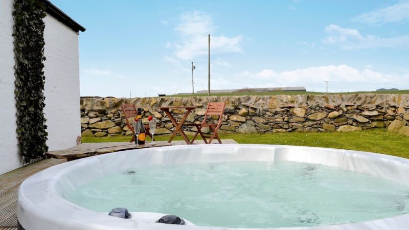 Cotters Cottage – Mid Bishopton Farm Cottages, Whithorn, cabin with a private hot tub, photo 1