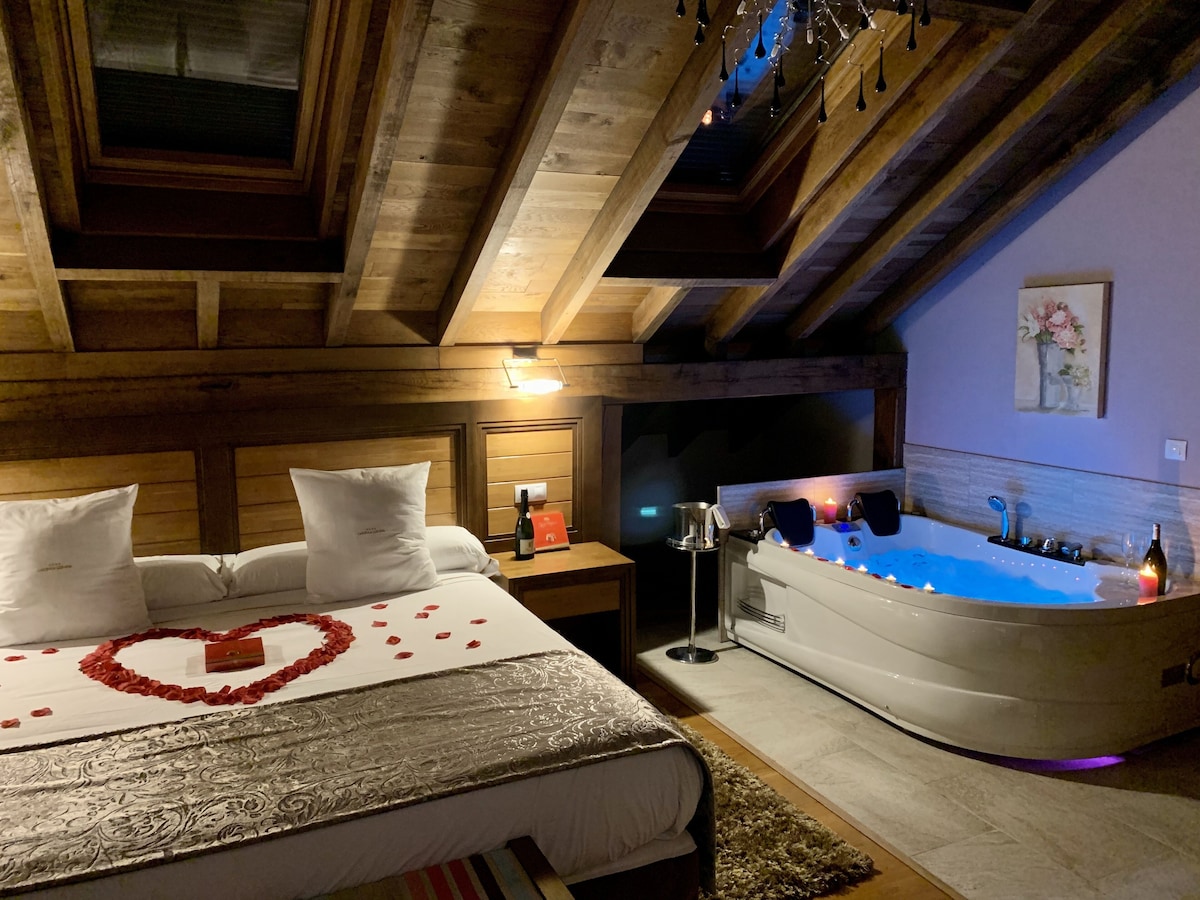 Akla Hotel Suites Valles Pasiegos, habitación con jacuzzi privado