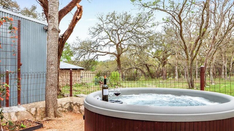 The Rock House at Camino Ranchito, cabin with a private hot tub, photo 1