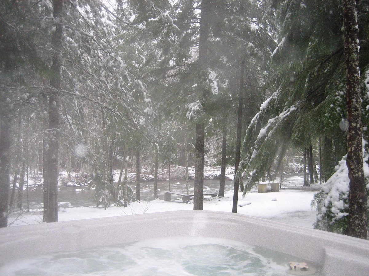 Riverfront Cabin with Panoramic Views, cabin with a private hot tub, photo 5